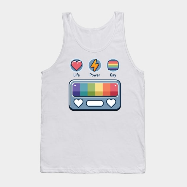 Life Power Gay Status Indicator Bar Tank Top by Kiki Valley